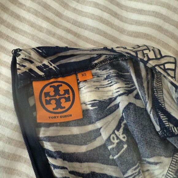 Tory Burch - Navy & Gray Wheat Print Sheath Dress 
size XSmall-T14 - Picture 9 of 9